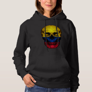 Colombia Flag Skull Colombian Roots Proud Patrioti Hoodie