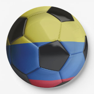 Colombia Flag Soccer Ball Paper Plate
