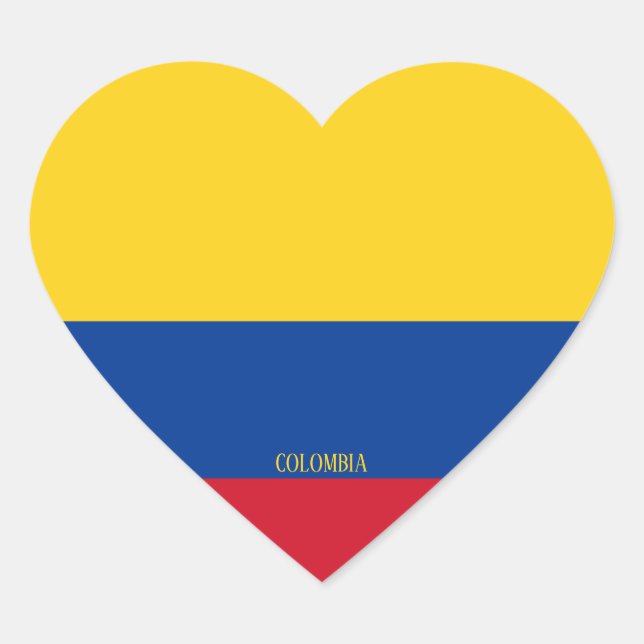 Colombia Flag Splendid Patriotic Heart Sticker (Front)