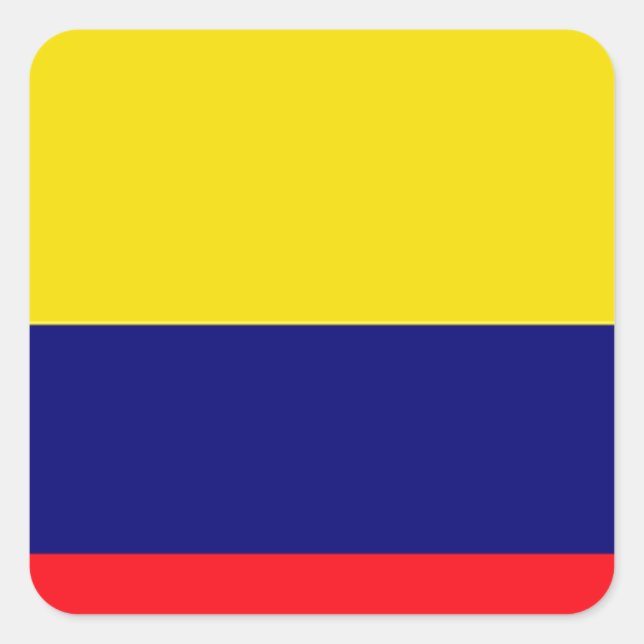 Colombia flag square sticker (Front)