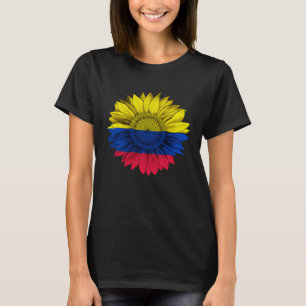 Colombia Flag Sunflower Colombian Roots Proud Patr T-Shirt