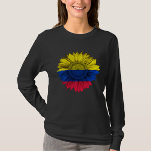Colombia Flag Sunflower Colombian Roots Proud Patr T-Shirt