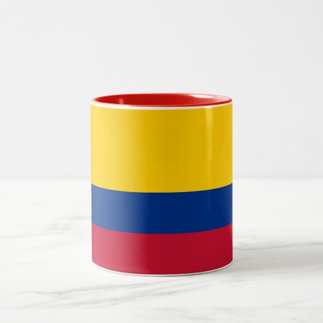 Colombia Flag Two-Tone Coffee Mug (Center)