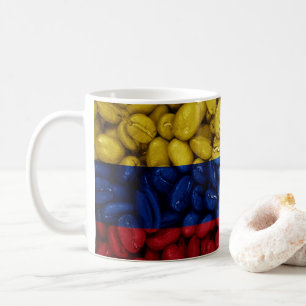 Colombia flag with coffee coffee mug