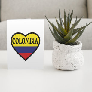 Colombia Heart Flag White  Postcard