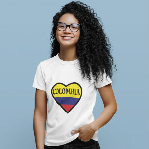 Colombia Heart Flag White T-Shirt