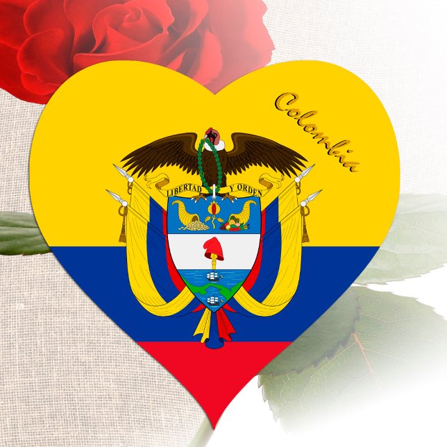 Colombia Heart Sticker, Patriotic Colombian Flag Heart Sticker (Creator Uploaded)