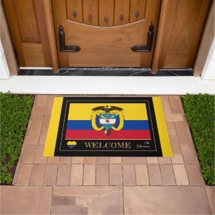 Colombia house mat, Colombian Flag yellow /Welcome Doormat