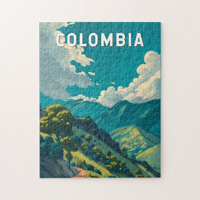Colombia Illustration Travel Art Vintage Jigsaw Puzzle (Vertical)