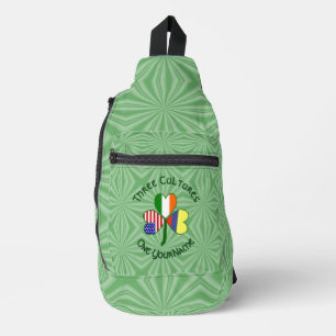 Colombia Irish USA Flag Shamrock Personalise Text Sling Bag
