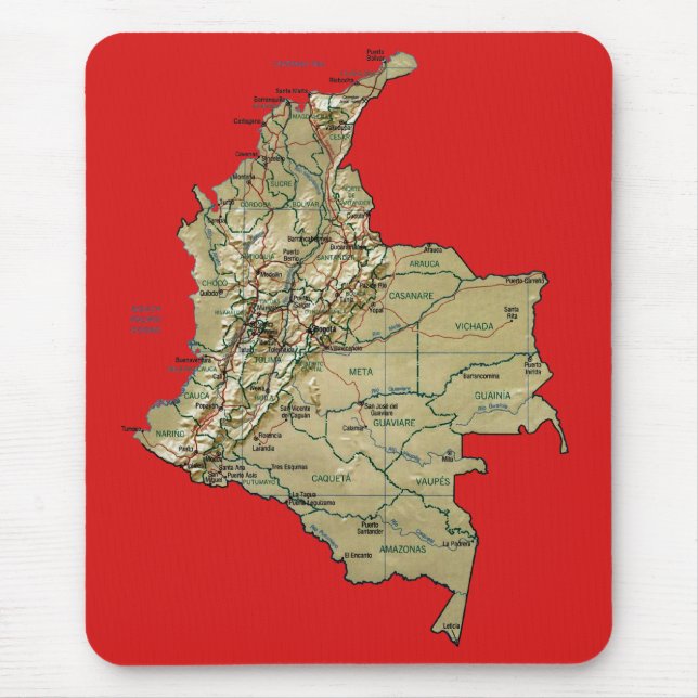 Colombia Map Mousepad (Front)
