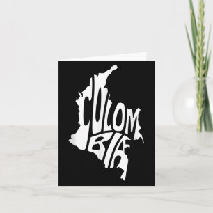 Colombia Map Quote Graphic Colombian Outline  Card