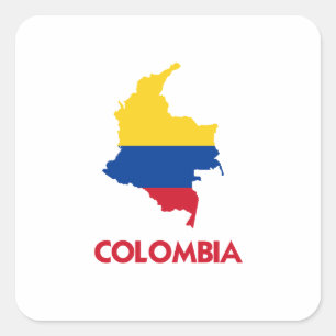 COLOMBIA MAP SQUARE STICKER