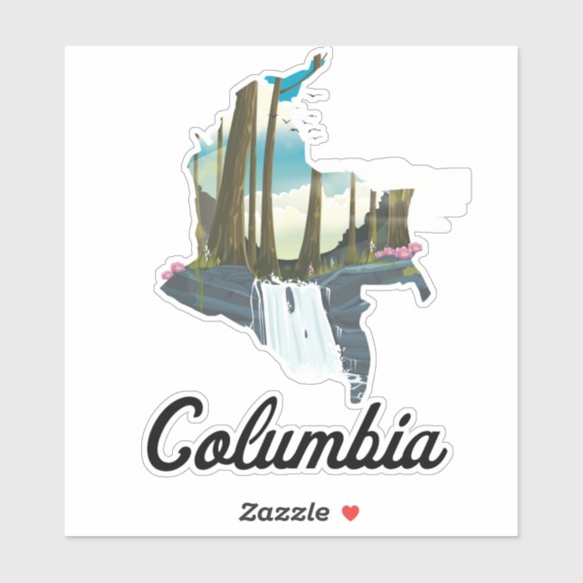 Colombia map travel poster (Sheet)