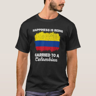 Colombia Marriage Colombian Heritage Married Flag  T-Shirt