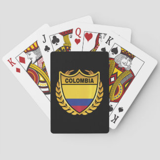 Colombia National Flag Gold Crest Badge Playing Cards