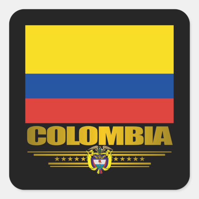 "Colombia Pride" Square Sticker (Front)