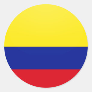 Colombia quality Flag Circle Classic Round Sticker