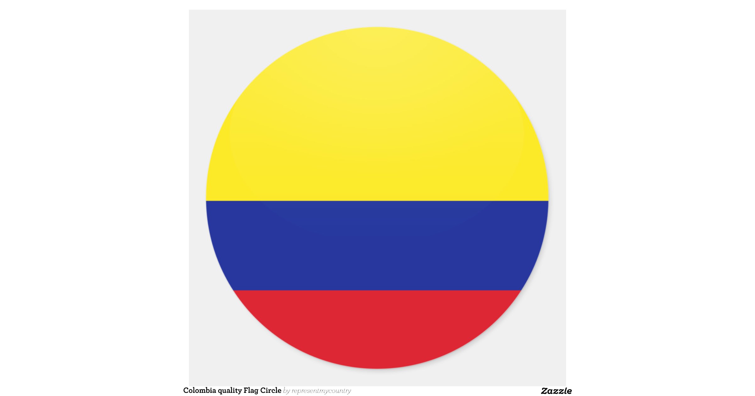 Colombia quality Flag Circle Round Sticker | Zazzle