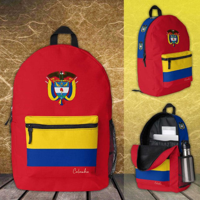 Colombia, Red backpack, Colombian Flag / patriotic Printed Backpack (Creator Uploaded)