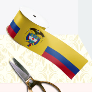 Colombia Ribbon, Emblem, patriotic, Colombian Flag Satin Ribbon