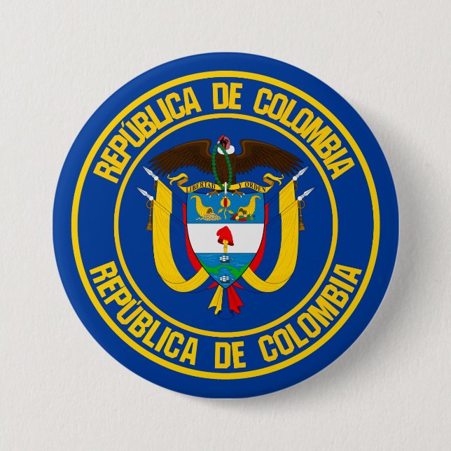 Colombia Round Emblem 7.5 Cm Round Badge (Front)