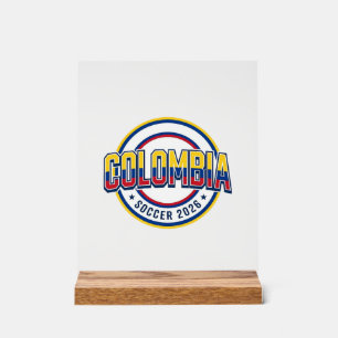Colombia Soccer 2026 Soccer Bold Country Typograph Acrylic Sign