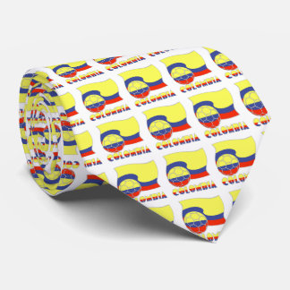 Colombia Soccer Ball and Flag Tie