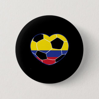 Colombia Soccer Ball Heart - Colombian Football 6 Cm Round Badge