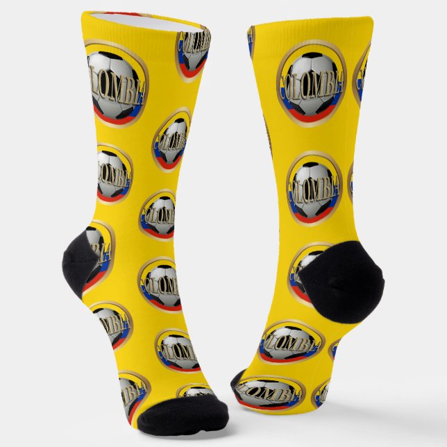 Colombia Soccer Ball Socks (Angled)