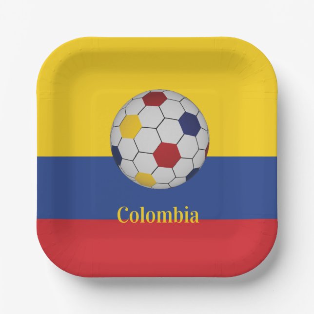 Colombia Soccer Paper Plate (Front)
