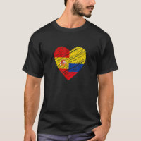 Colombia Spain Heart Spanish Flag Colombian Flag L