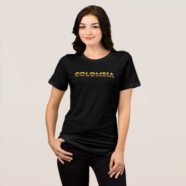 COLOMBIA Special Customisable Black Tourist  Tri-Blend Shirt (Front Full)