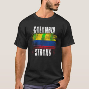 Colombia Strong Distressed Flag Colombian Pride T T-Shirt