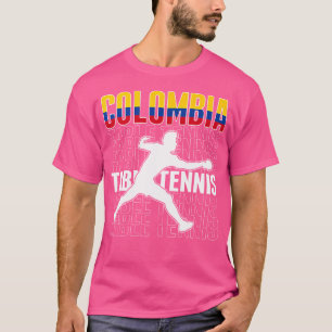 Colombia Table Tennis Fans Jersey Colombian Flag P T-Shirt