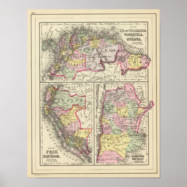 Colombia, Venezuela, Guiana Poster (Front)