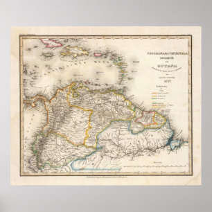 Colombia, Venezuela, South America Poster