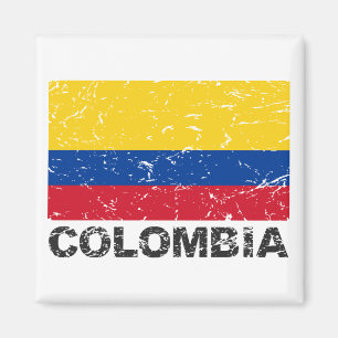 Colombia Vintage Flag Magnet