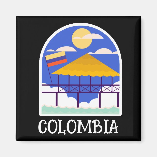 Colombia Vintage Travel Magnet (Front)