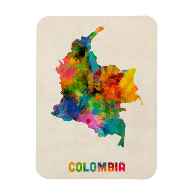 Colombia Watercolor Map Magnet (Vertical)