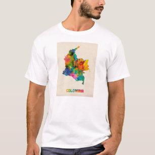 Colombia Watercolor Map T-Shirt