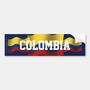 Colombia Waving Flag Bumper Sticker
