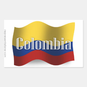 Colombia Waving Flag Rectangular Sticker