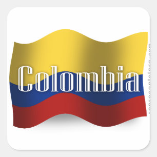 Colombia Waving Flag Square Sticker