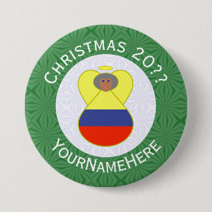 Colombian Abuelita Angel for Christmas 7.5 Cm Round Badge