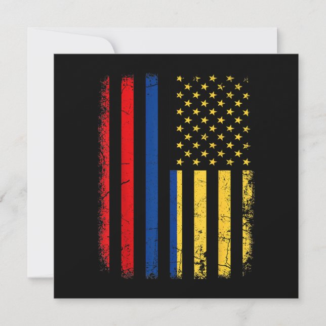 Colombian American Flag Colombian Roots Colombia A Invitation (Front)