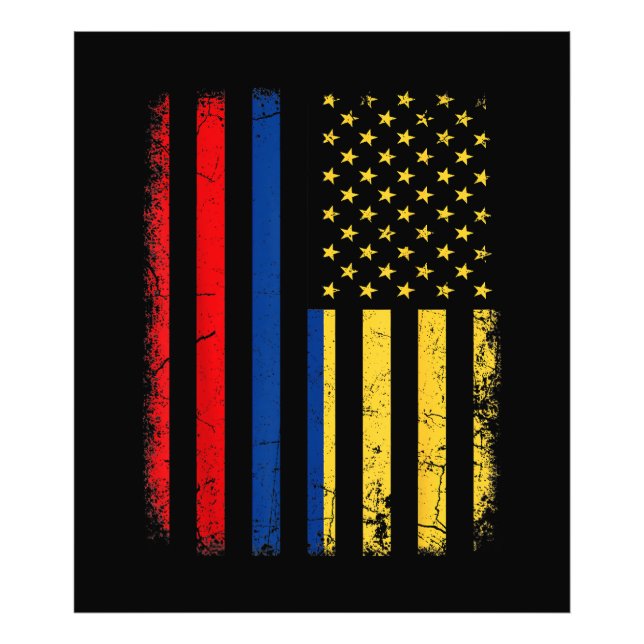 Colombian American Flag Colombian Roots Colombia A Photo Print (Front)