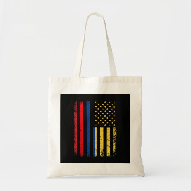 Colombian American Flag Colombian Roots Colombia A Tote Bag (Front)