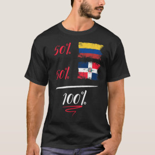 Colombian And Dominican Heritage Flag Pride DNA Ha T-Shirt