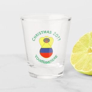 Colombian Angel Abuela Christmas Flag Personalise Shot Glass